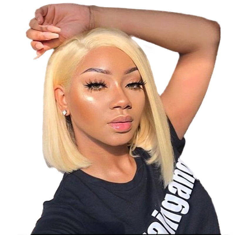 Perruque courte droite blonde
