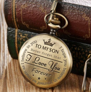Montre de Poche Quartz "À Mon Fils, Amour Éternel"