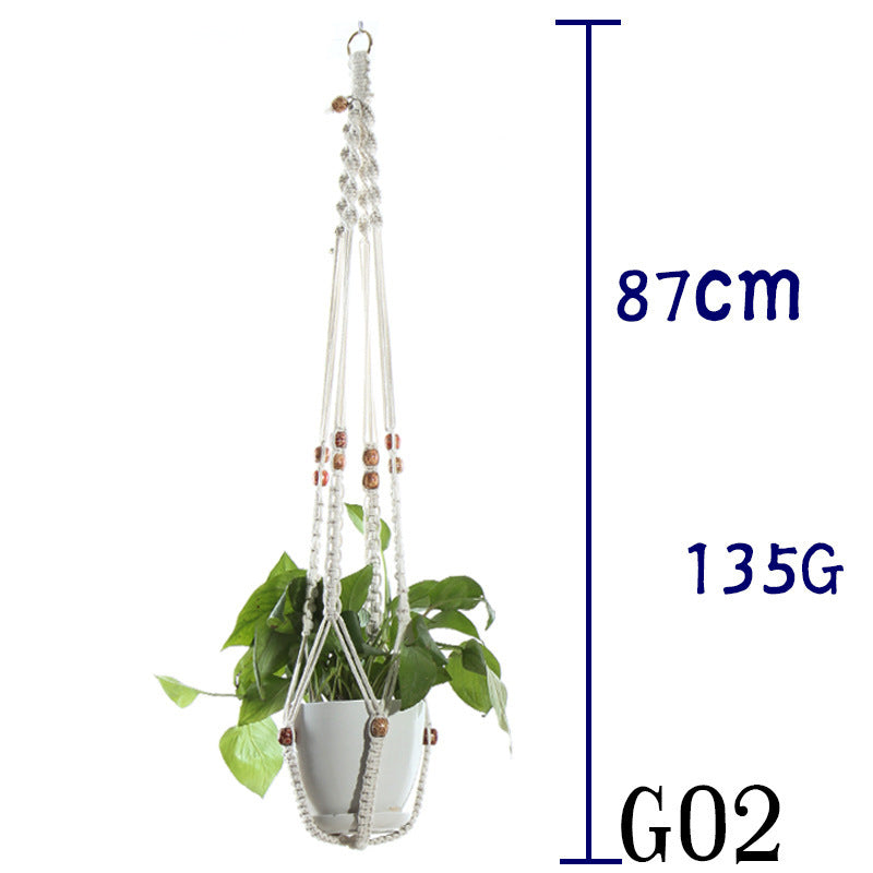Suspension de Plantes en Coton Beige
