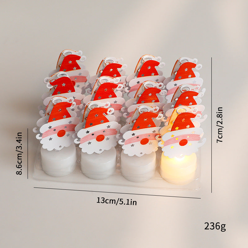 Lumière Électronique LED en Bougie de Noël pour Décoration de Sapin Créative