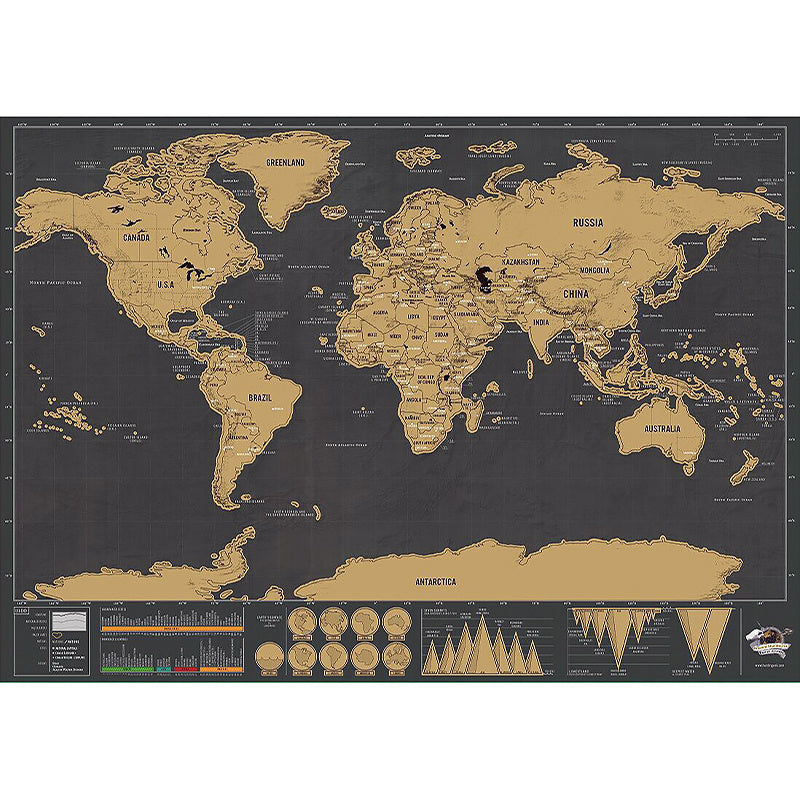 Affiche du Monde à Gratter Personnalisée en Noir - Édition Deluxe
