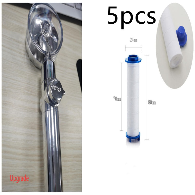 Douchette Turbo Propeller Économiseur d'Eau Haute Pression 360 Degrés avec Extension de Ventilateur
