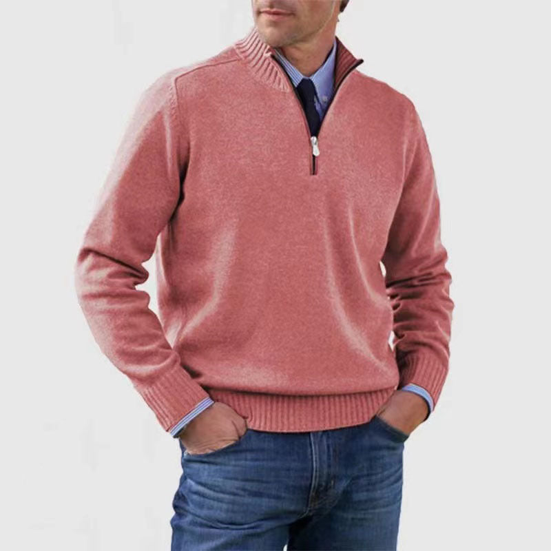 Pull Zippé Col Montant pour Homme - Mode Hiver Couleur Unie
