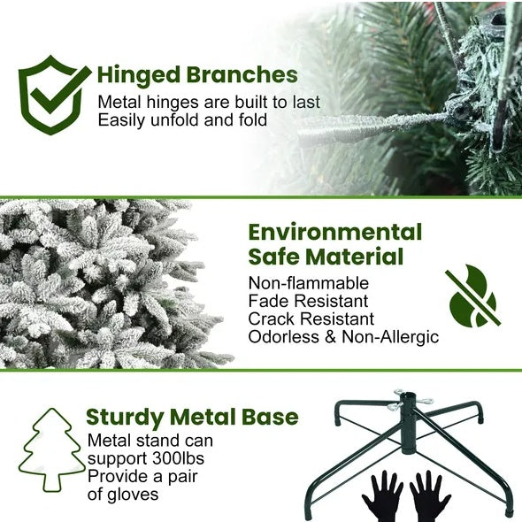 Arbre de Noël artificiel de 5 pieds en PVC PE avec flocage - Environnemental et ignifuge par Limei Tree