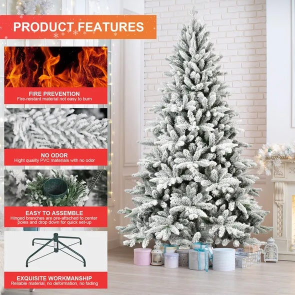 Arbre de Noël artificiel de 5 pieds en PVC PE avec flocage - Environnemental et ignifuge par Limei Tree