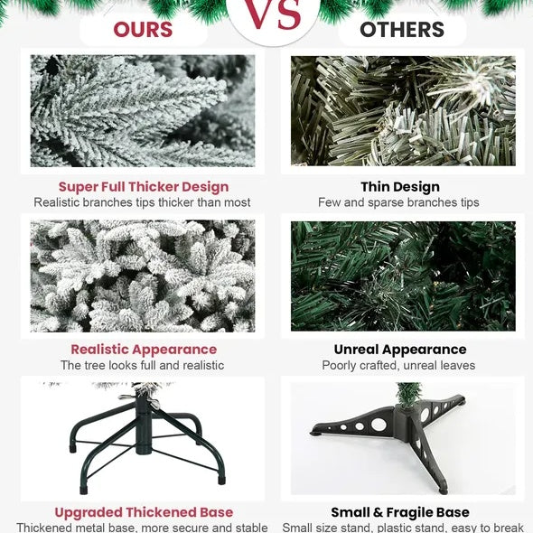 Arbre de Noël artificiel de 5 pieds en PVC PE avec flocage - Environnemental et ignifuge par Limei Tree