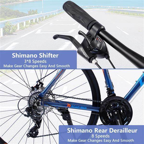 Vélo Hybride 24 Vitesses avec Freins à Disque 700C - Allomarc.com
