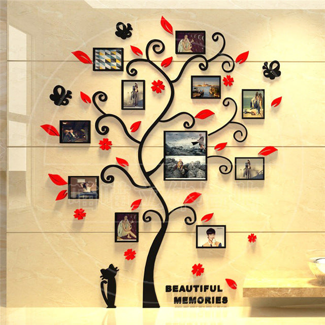 Cadre photo arbre mural pour famille