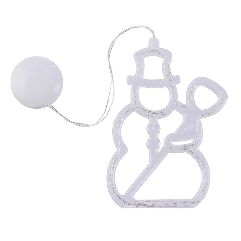 Guirlande LED Suction Cup de Noël - Chandelier Santa Claus, Élan, Bonhomme de Neige