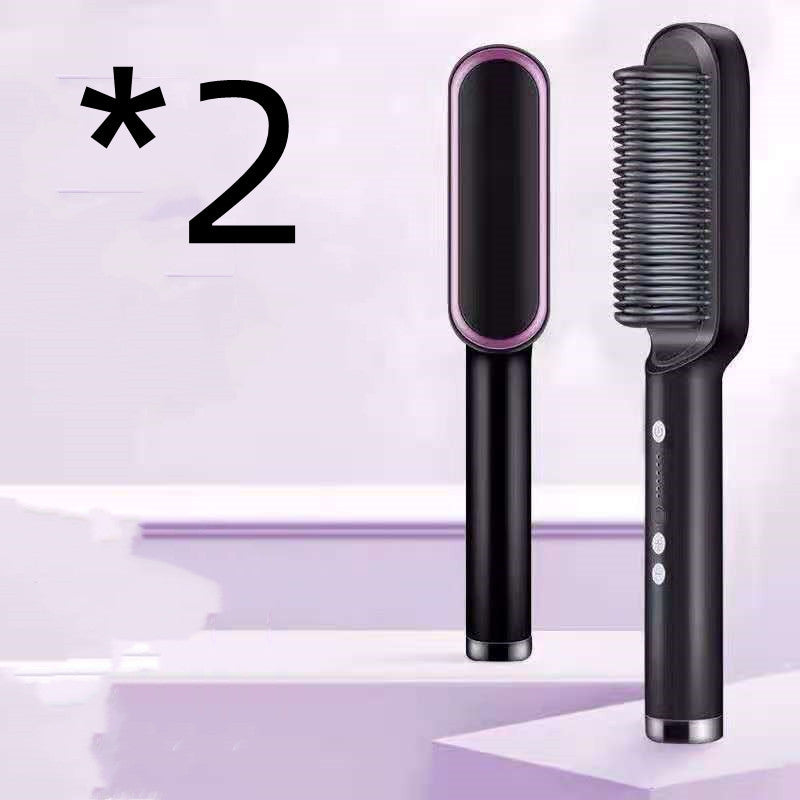 Fer à Lisser 2 En 1 avec Peigne Chaud et Boucleur Ions Négatifs
