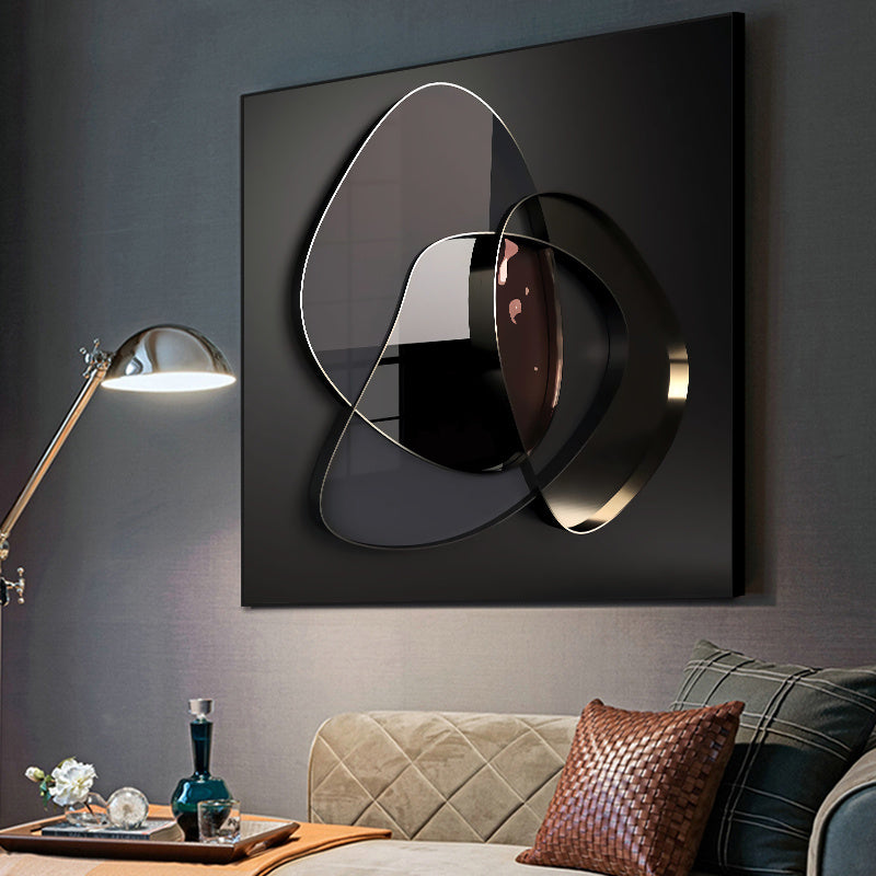 Peinture Murale Abstraite 3D en Métal Moderne