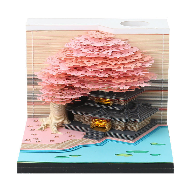 Carnet Mémo 3D Fleurs En Papier Sculpté