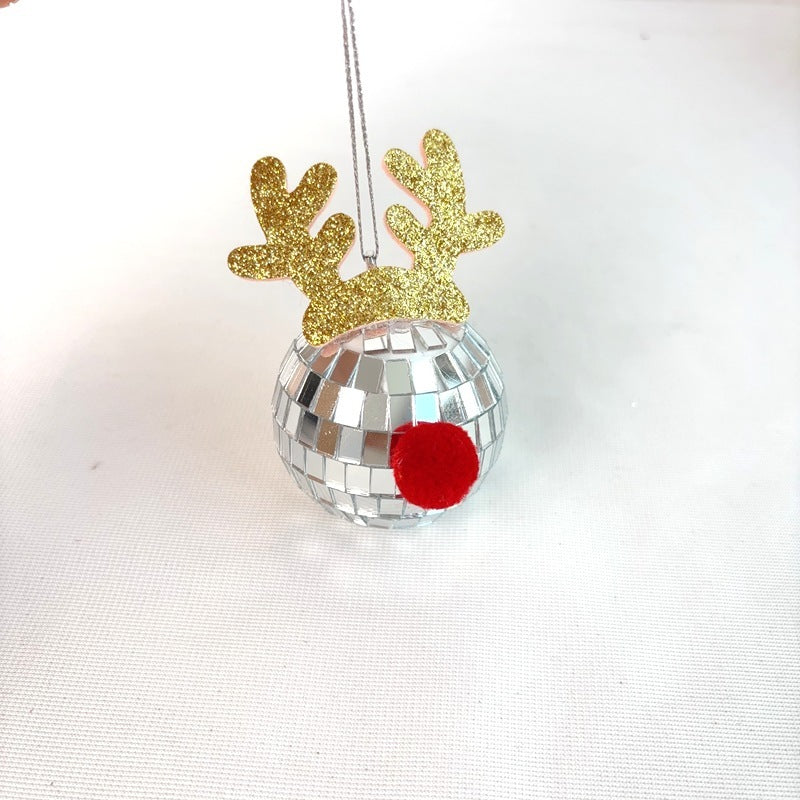 Boules à Facettes en Miroir Argenté pour Noël - 5 Pcs avec Corde