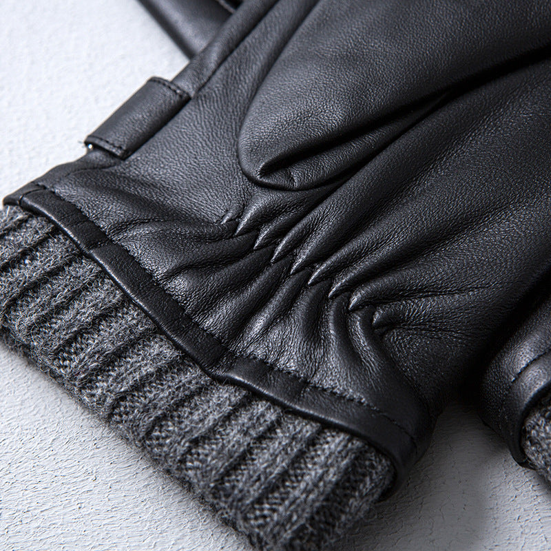 Gants en Cuir pour Hommes avec Écran Tactile - Confort et Élégance en Automne et Hiver