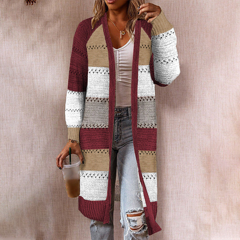 Cardigan Tricot à Manches Longues de Longueur Moyenne