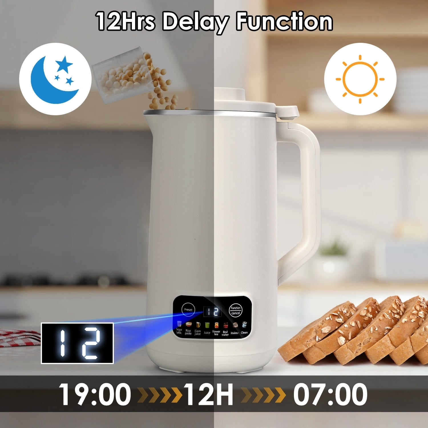 Machine à Lait Végétal 27Oz avec Fonction de Nettoyage Automatique