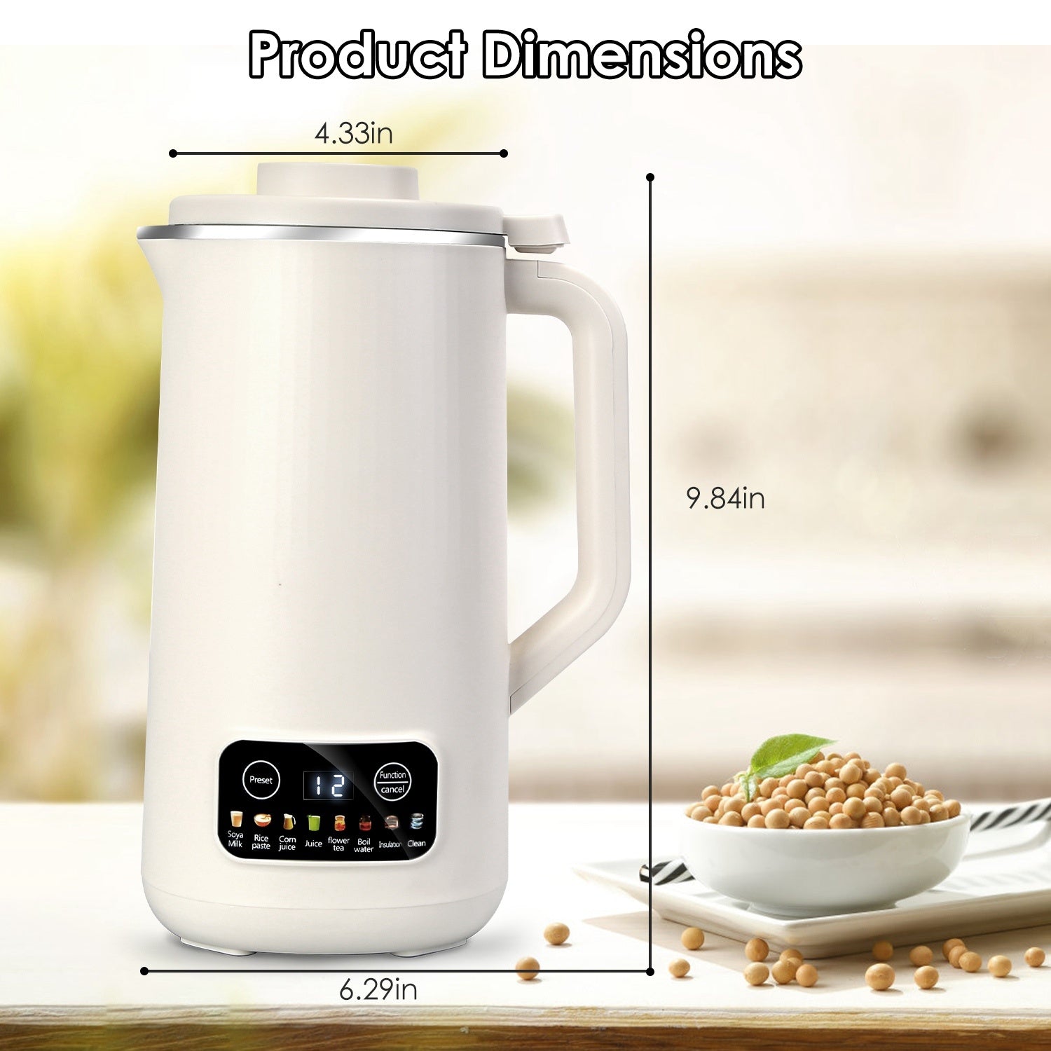 Machine à Lait Végétal 27Oz avec Fonction de Nettoyage Automatique