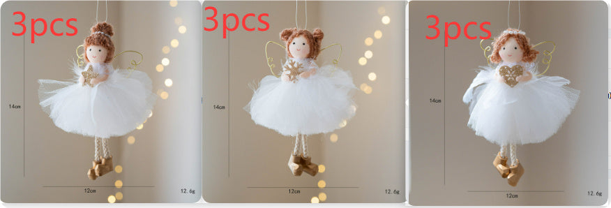 Jupe Tulle Blanche de Noël avec Pendentif Aile d'Ange Dorée