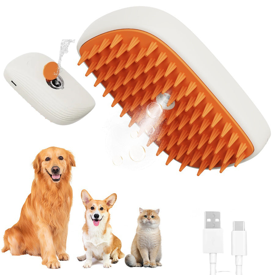 Brosse de Massage à Vapeur Rechargeable USB pour Animaux