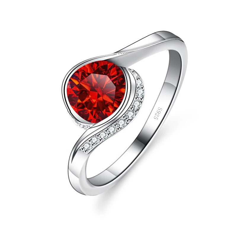 Bague en Moissanite S925 en Argent Sterling pour Femmes