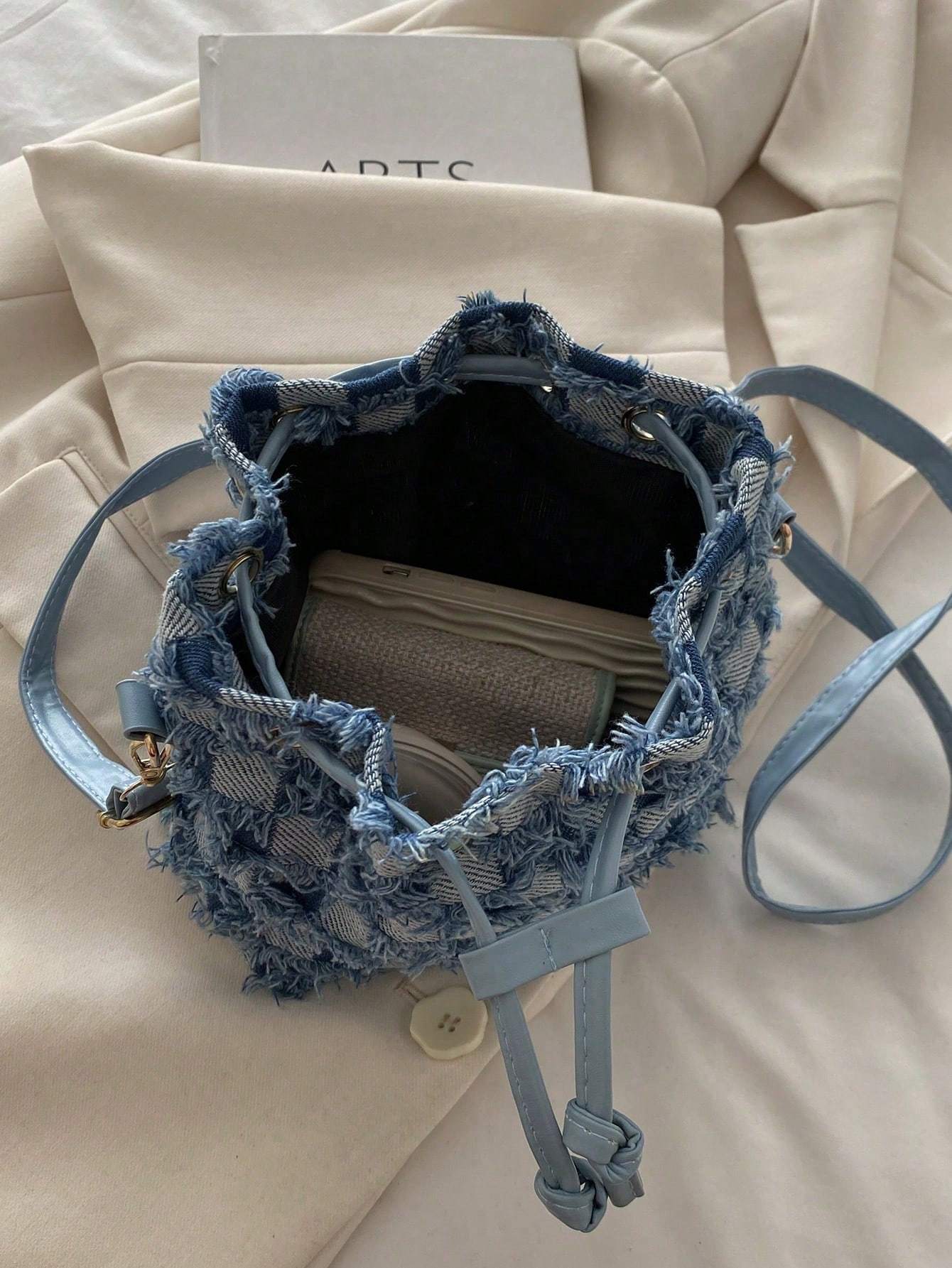 Sac à bandoulière mode grande capacité pour femme - Sac seau décontracté portable