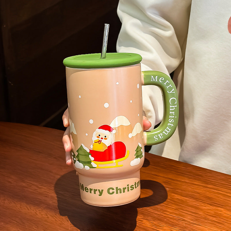 Tasse en Céramique Grande Capacité pour Cadeaux de Noël