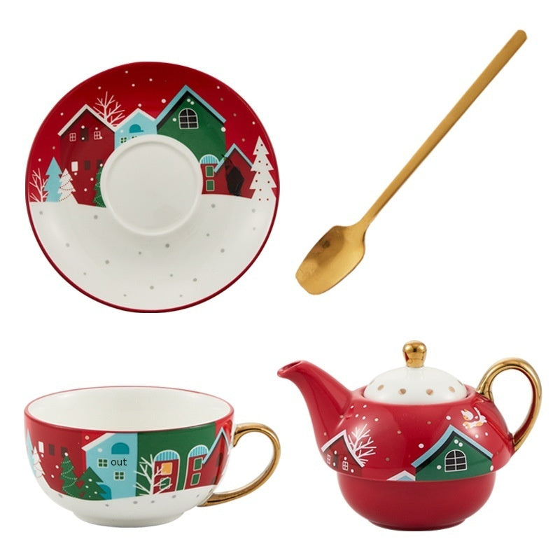 Tasse en Céramique de Noël avec Soucoupe - Gadgets de Cuisine