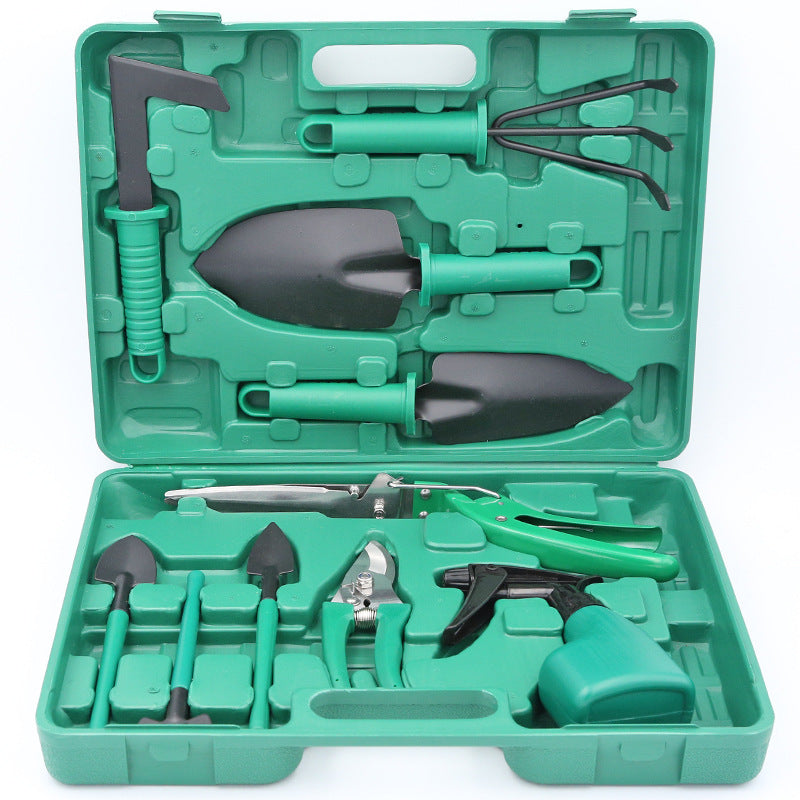 Ensemble de dix outils de jardinage