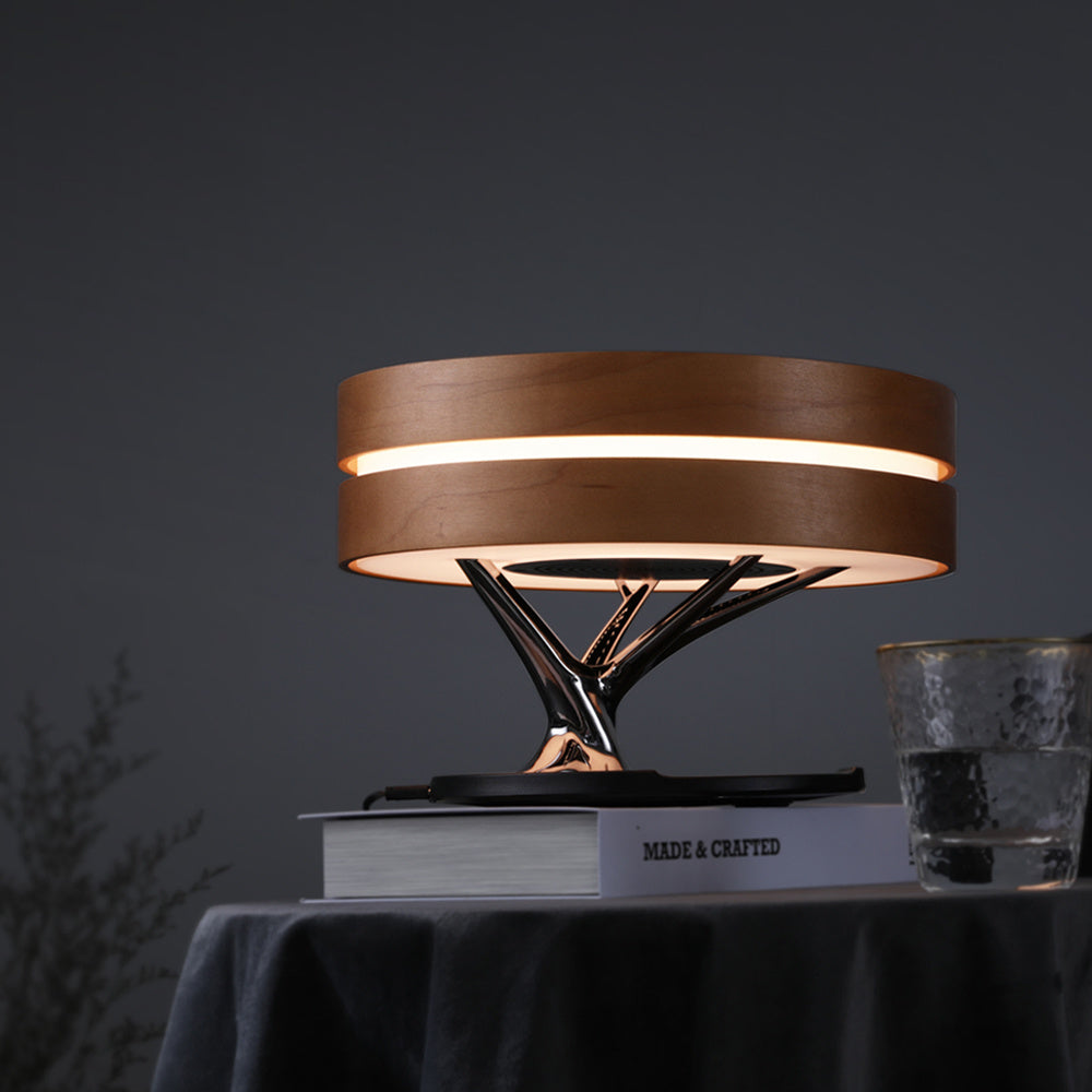 Enceinte Bluetooth Intelligente avec Lampe de Lit et Chargement Sans Fil