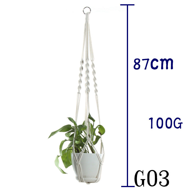 Suspension de Plantes en Coton Beige
