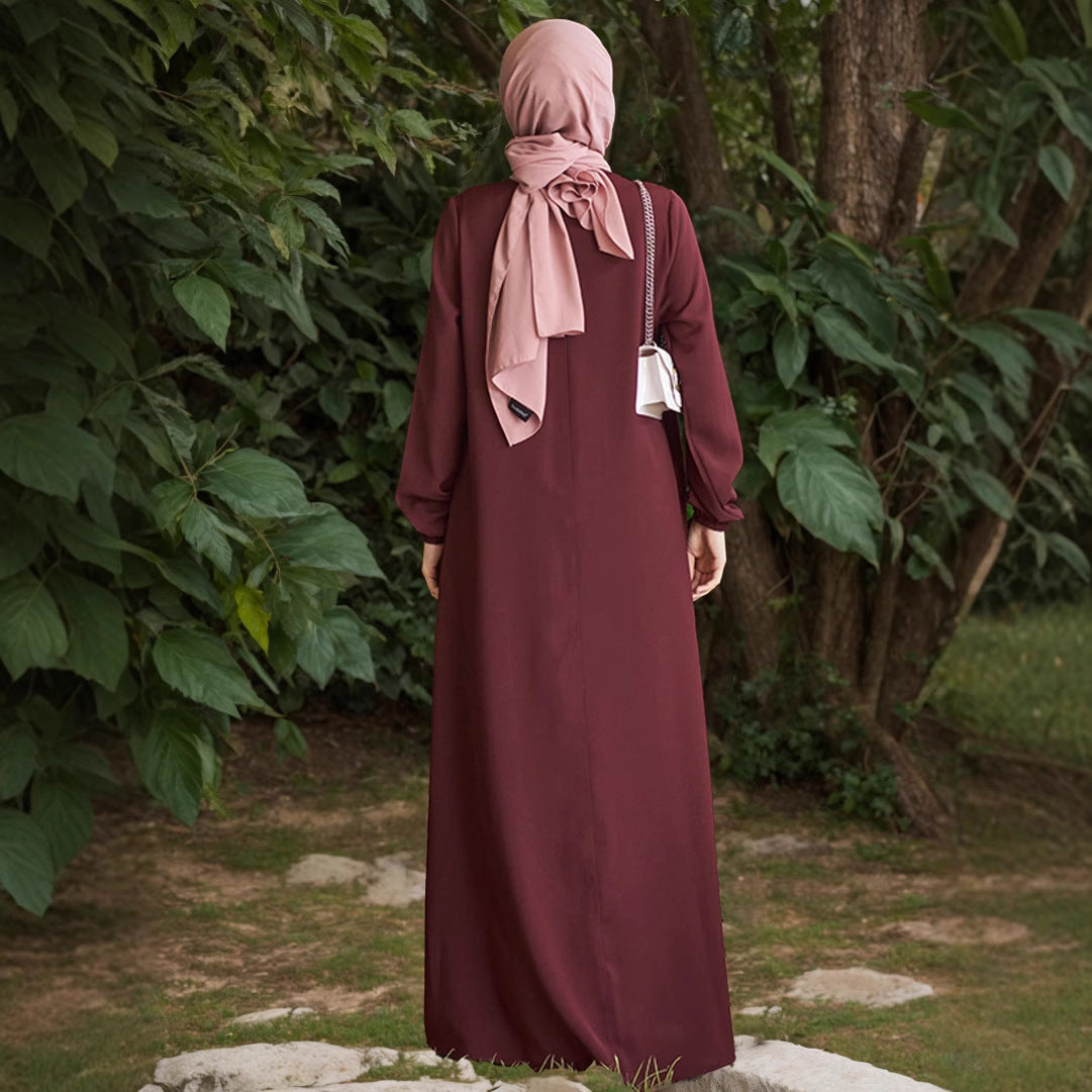 Robe Longue à Manches Longues Loose de Tempérament Arabe