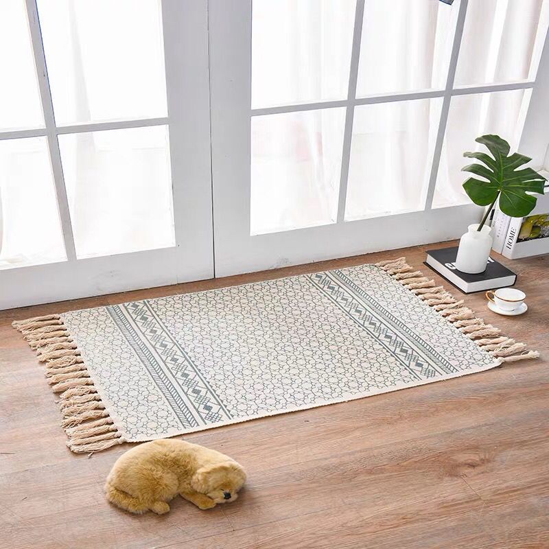 Tapis en Lin et Coton au Style Scandinave