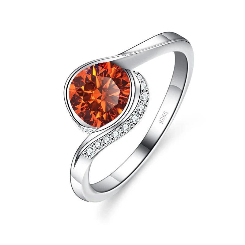 Bague en Moissanite S925 en Argent Sterling pour Femmes