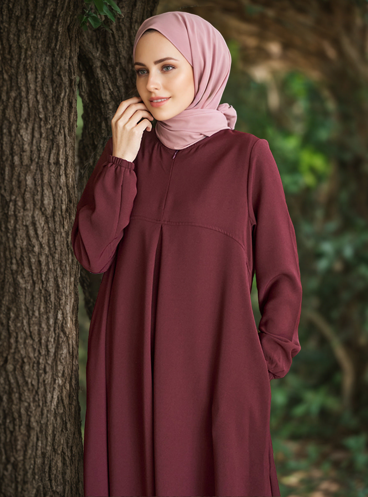 Robe Longue à Manches Longues Loose de Tempérament Arabe