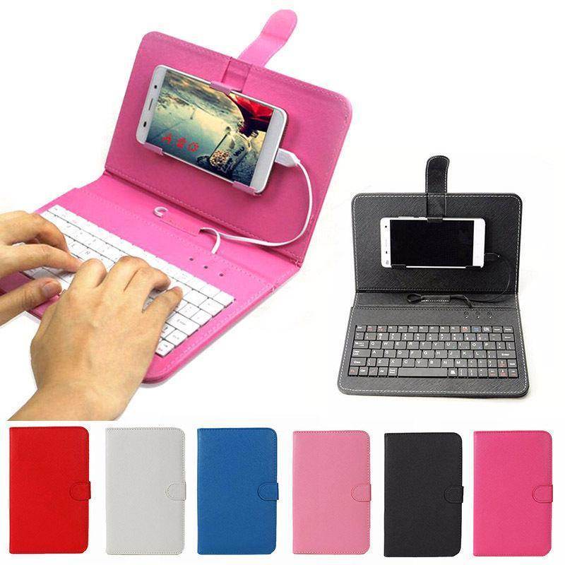Clavier Bluetooth Ultra-Mince avec Étui en Cuir pour Téléphone - Allomarc.com