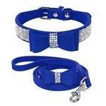 Collier et Laisse en Cuir avec Strass - Allomarc.com