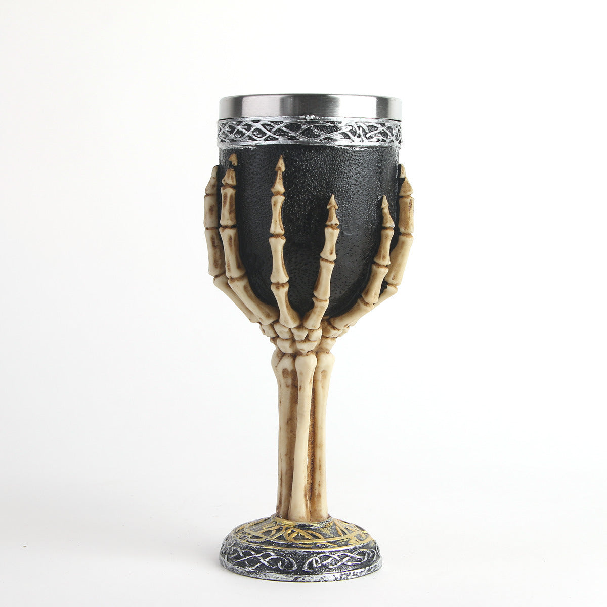 Verre à vin en résine avec décor crâne