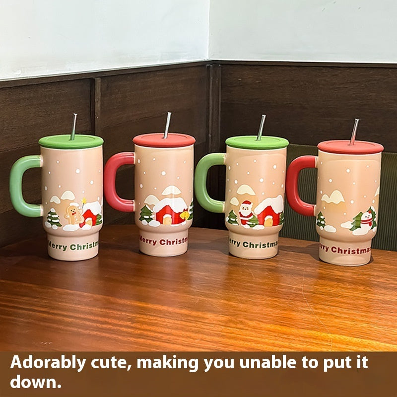 Tasse en Céramique Grande Capacité pour Cadeaux de Noël