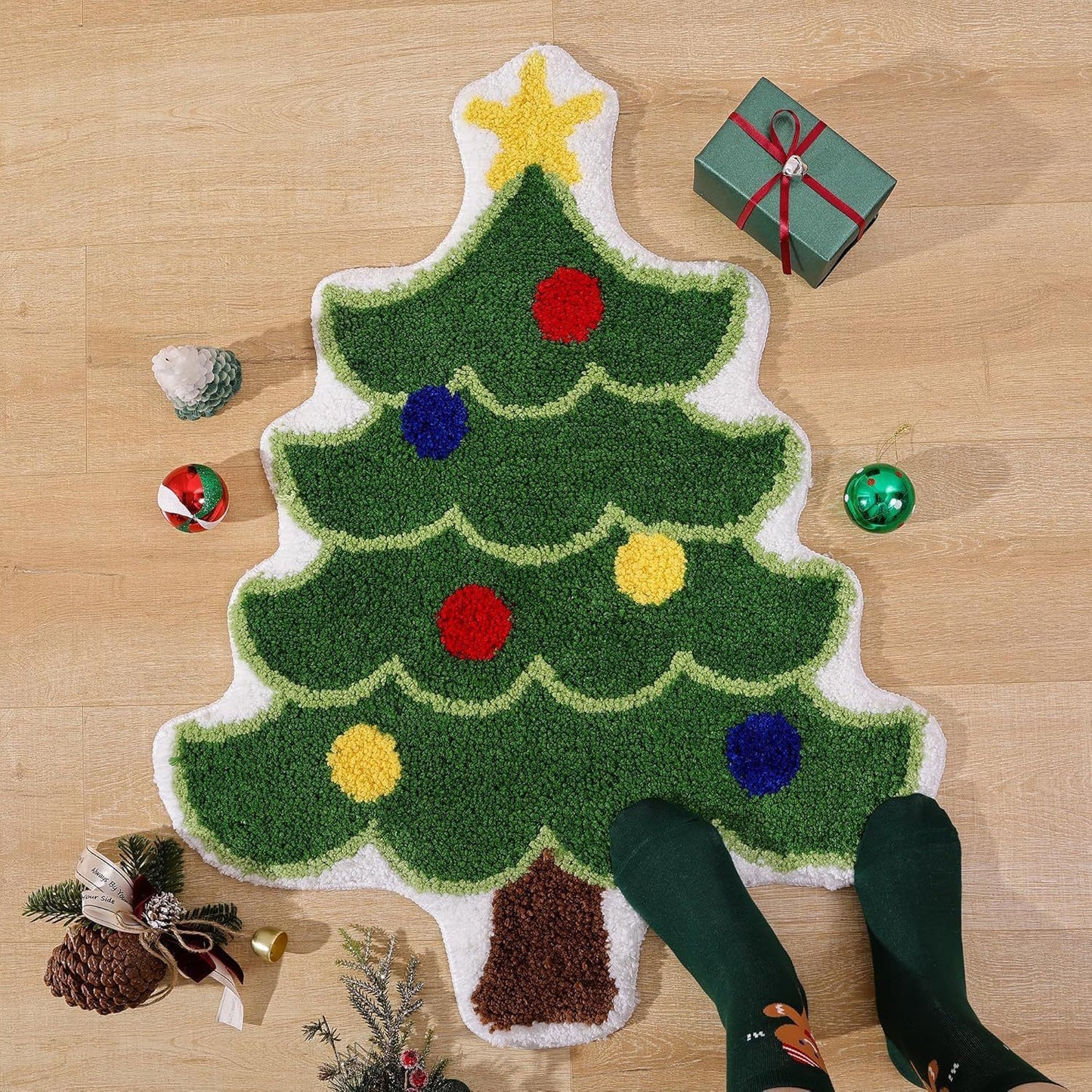 Tapis en Cachemire Nordique pour Arbre de Noël