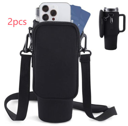 Sac de Transport pour Bouteille d'Eau Slok, Compatible avec Tumbler 40oz, Support Moderne avec Sangle Ajustable pour Randonnée et Sports - Bleu Violet