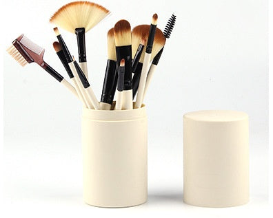 Set de 12 Pinceaux de Maquillage : Blush, Fard à Paupières, Mascara, Highlighter