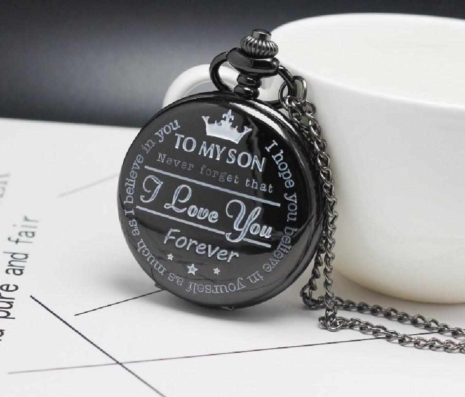 Montre de Poche Quartz "À Mon Fils, Amour Éternel"