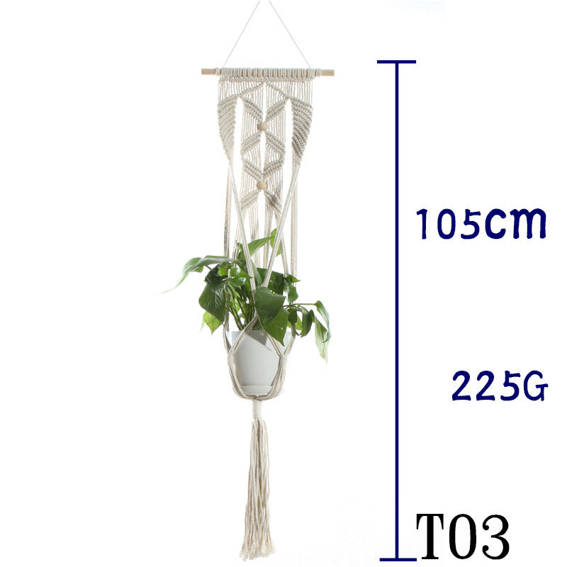 Suspension de Plantes en Coton Beige