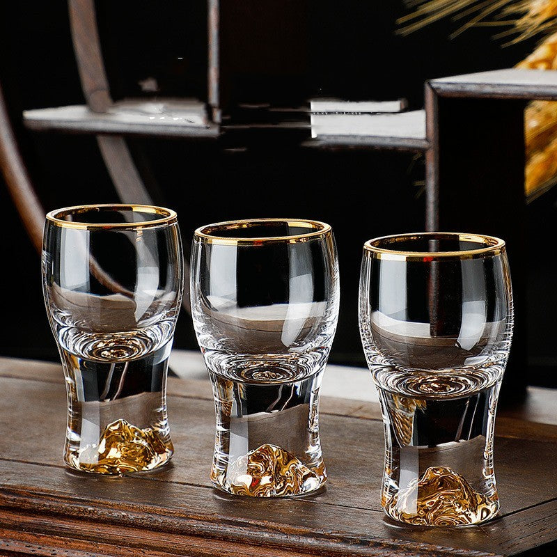 Gobelet à Shot en Verre Cristal avec Diviseur en Feuille d'Or