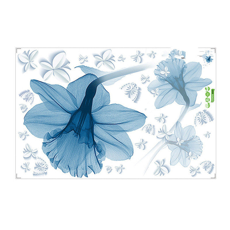 Autocollants Muraux Décoratifs en PVC avec Motif Fleurs Nordiques