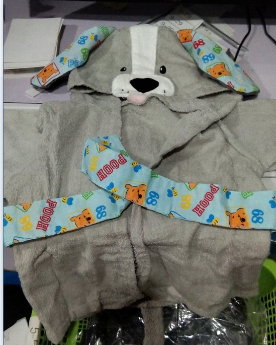 Serviettes de bain et peignoirs à capuche pour bébé avec motifs d'animaux mignons en coton
