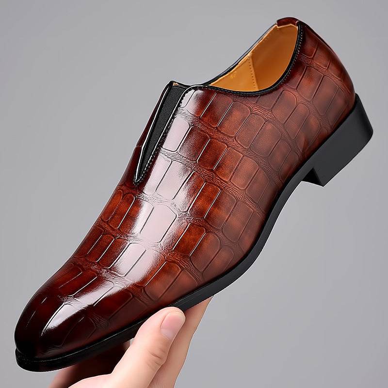 Chaussures en cuir décontractées à motif pierre - Allomarc.com