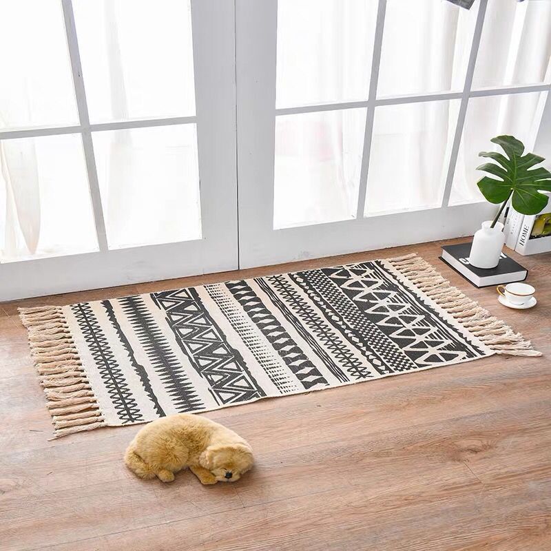 Tapis en Lin et Coton au Style Scandinave