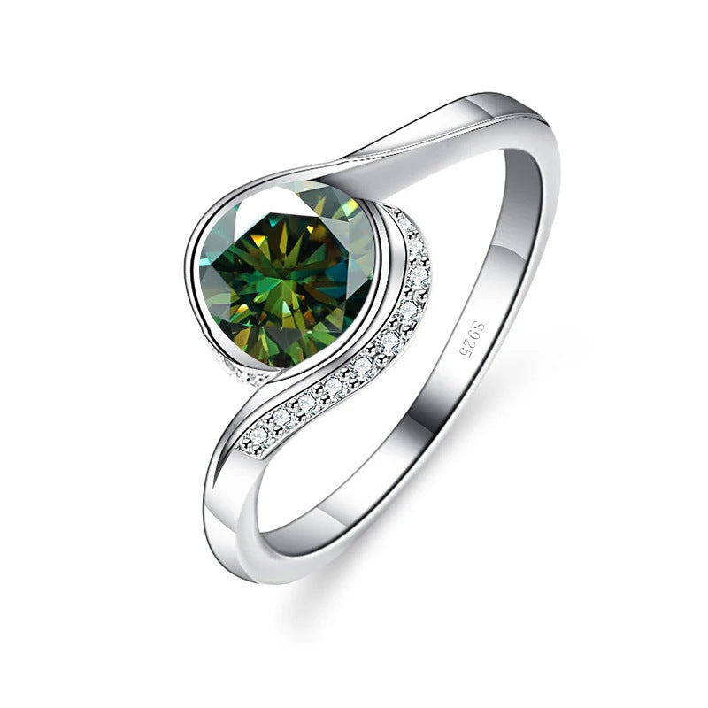 Bague en Moissanite S925 en Argent Sterling pour Femmes