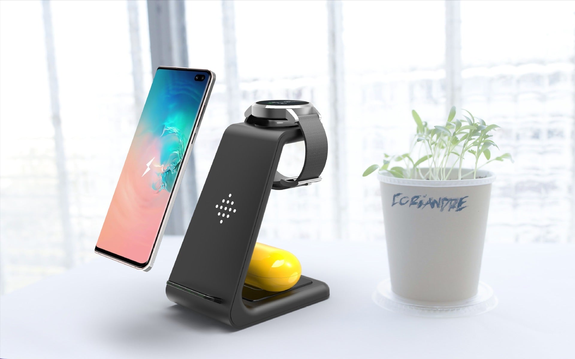 Station de Charge Sans Fil 3 en 1 - Support de Charge Rapide pour Téléphone